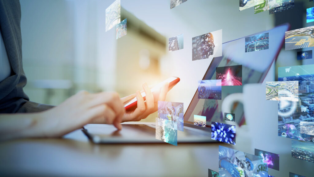 visual contents concept. social networking service. streaming video. communication network. visual contents concept. social networking service. streaming video. communication network.